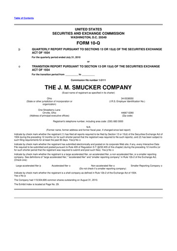 Thumbnail J.M. Smucker Company 10-Q Quarterly Report FY2011 