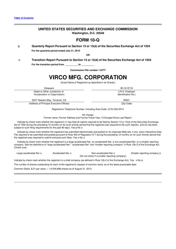 Thumbnail Virco Manufacturing 10-Q Quarterly Report FY 