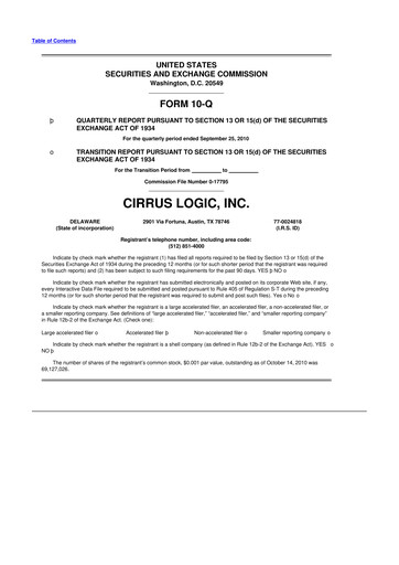 Thumbnail Cirrus Logic
 10-Q Quarterly Report FY 