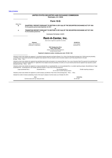 Thumbnail Upbound Group 10-Q Quarterly Report FY2010 