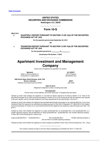 Thumbnail Aimco 10-Q Quarterly Report FY2010 