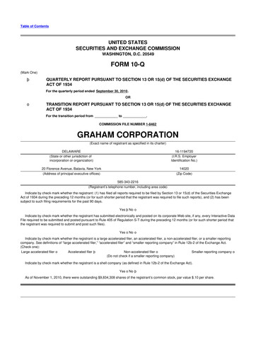 Thumbnail Graham Corporation
 10-Q Quarterly Report FY 