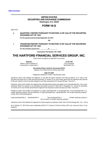 Thumbnail The Hartford 10-Q Quarterly Report FY2010 