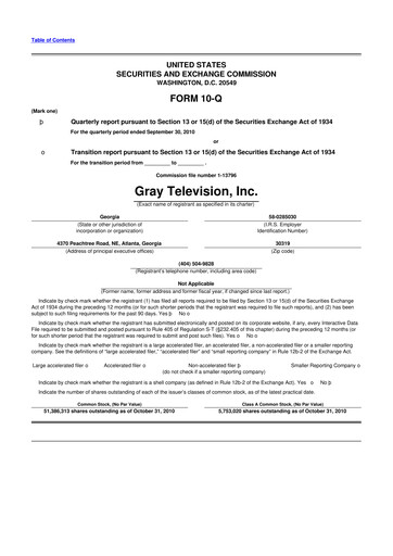Thumbnail Gray Media
 10-Q Quarterly Report FY 