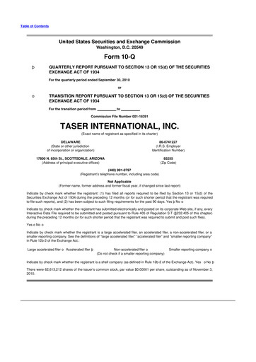 Thumbnail Axon Enterprise
 10-Q Quarterly Report FY 