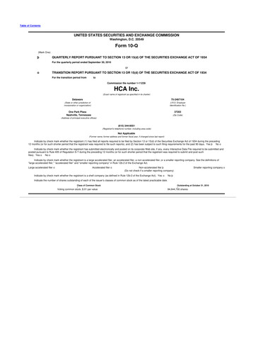 Thumbnail HCA Healthcare 10-Q Quarterly Report FY 