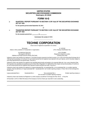 Vorschaubild Bio-Techne 10-Q Quartalsbericht 2011 