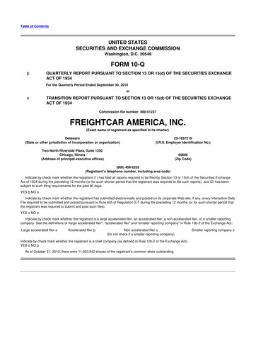 Thumbnail FreightCar America
 10-Q Quarterly Report FY 