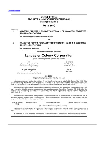 Thumbnail The Marzetti Company 10-Q Quarterly Report FY2011 