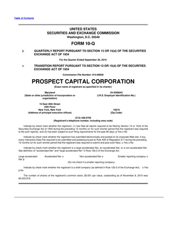 Thumbnail Prospect Capital 10-Q Quarterly Report FY 