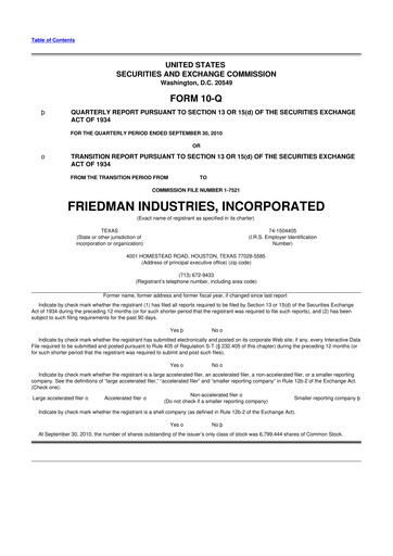 Vorschaubild Friedman Industries 10-Q Quartalsbericht  