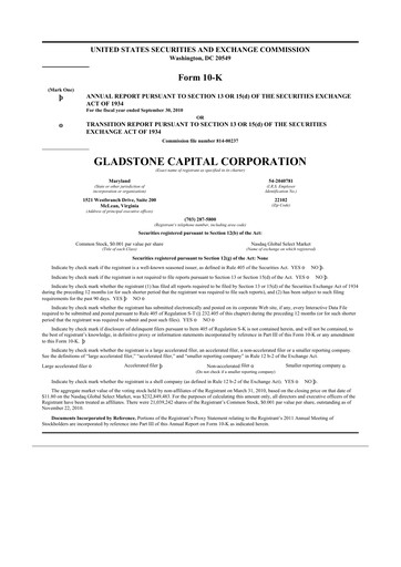 Thumbnail Gladstone Capital Corporation 10-K Annual Report 