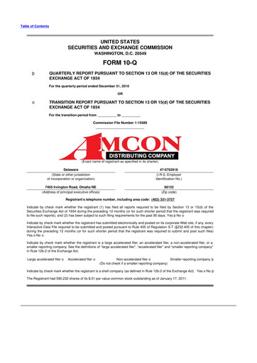 Vorschaubild AMCON Distributing Company 10-Q Quartalsbericht  