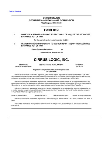 Thumbnail Cirrus Logic
 10-Q Quarterly Report FY 