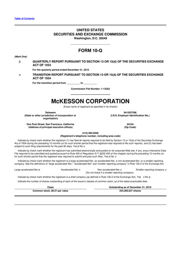Thumbnail McKesson 10-Q Quarterly Report FY2011 