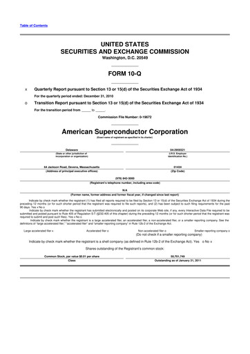 Thumbnail American Superconductor Corporation 10-Q Quarterly Report FY 