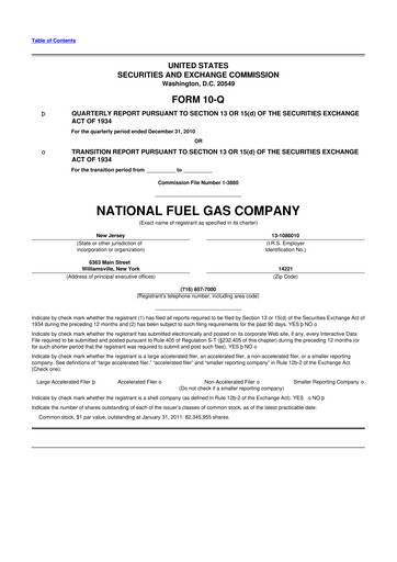 Thumbnail National Fuel Gas
 10-Q Quarterly Report FY2011 