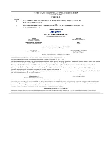 Thumbnail Baxter 10-K Annual Report 2010