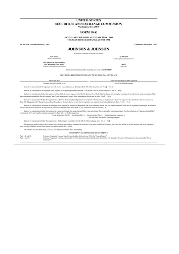 Thumbnail Johnson & Johnson 10-K Annual Report 2010