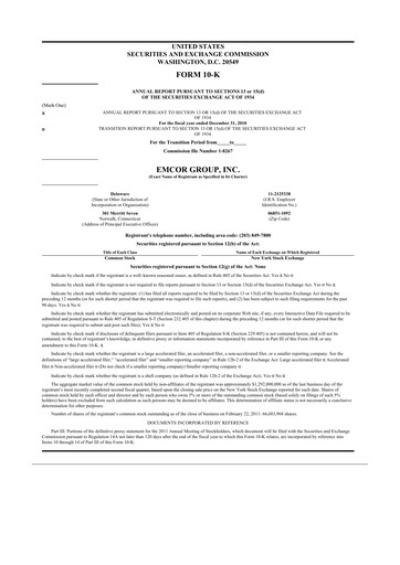 Thumbnail Emcor 10-K Annual Report 2010