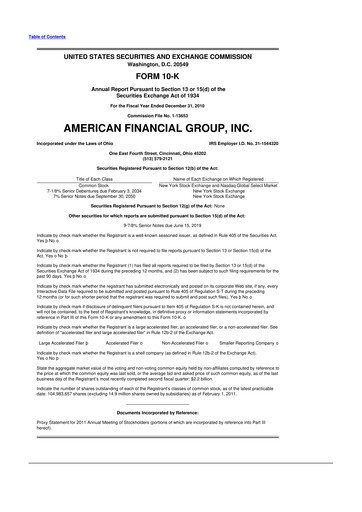 Thumbnail American Financial Group
 10-K Annual Report 