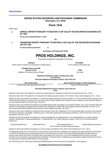 Vorschaubild PROS Holdings, Inc.
 10-K Jahresbericht 