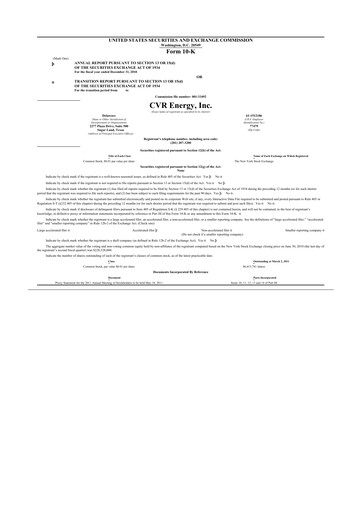 Thumbnail CVR Energy 10-K Annual Report 