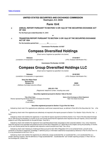 Thumbnail Compass Diversified Holdings 10-K Annual Report 