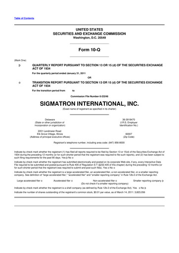 Thumbnail SigmaTron International 10-Q Quarterly Report FY 