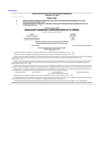 Thumbnail Seacoast Banking 10-K Annual Report 