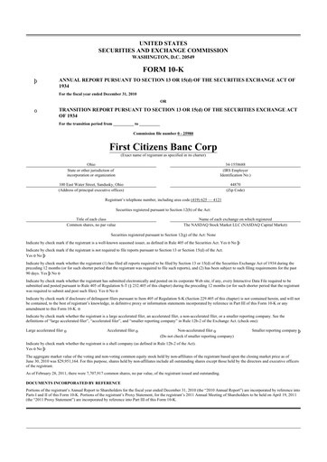 Thumbnail Civista Bancshares
 10-K Annual Report 