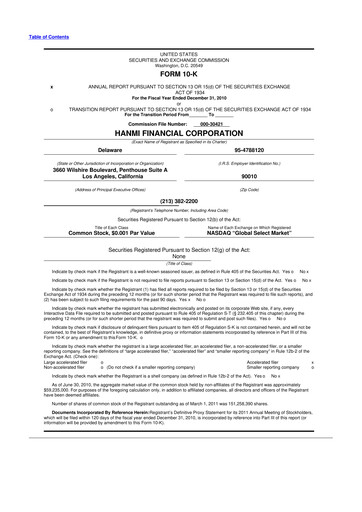 Vorschaubild Hanmi Financial 10-K Jahresbericht 