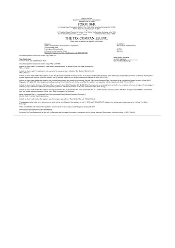 Thumbnail TJX Companies 10-K Annual Report 2011