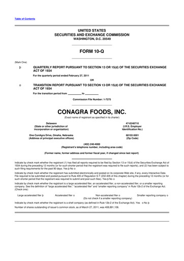 Thumbnail Conagra Brands
 10-Q Quarterly Report FY2011 