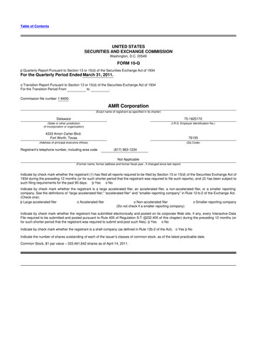 Thumbnail American Airlines 10-Q Quarterly Report FY2011 