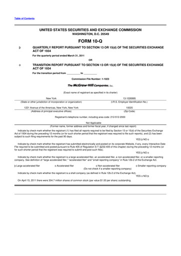 Thumbnail S&P Global 10-Q Quarterly Report FY2011 