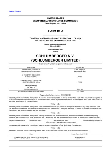 Thumbnail SLB (Schlumberger) 10-Q Quarterly Report FY2011 