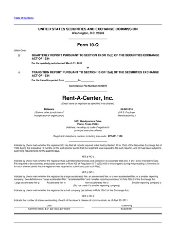 Thumbnail Upbound Group 10-Q Quarterly Report FY2011 