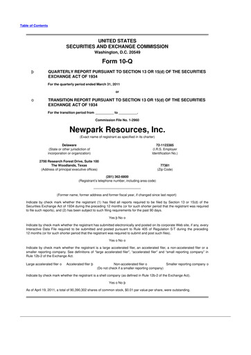 Thumbnail NPK International 10-Q Quarterly Report FY 