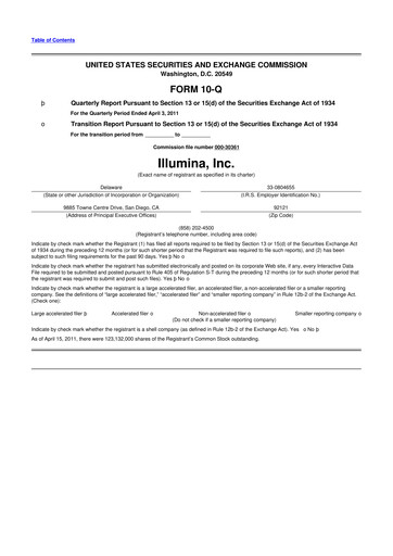 Thumbnail Illumina 10-Q Quarterly Report FY2012 