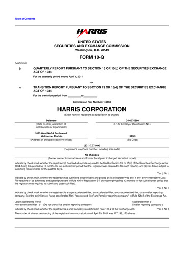 Thumbnail L3Harris Technologies 10-Q Quarterly Report FY2011 