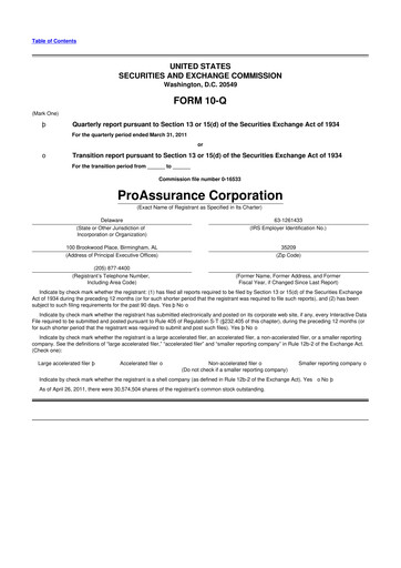 Miniature ProAssurance 10-Q Rapport trimestriel 2011 