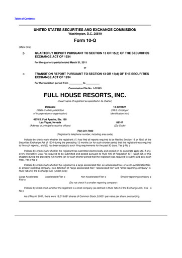 Vorschaubild Full House Resorts
 10-Q Quartalsbericht  