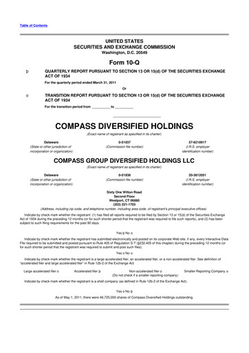 Thumbnail Compass Diversified Holdings 10-Q Quarterly Report FY 