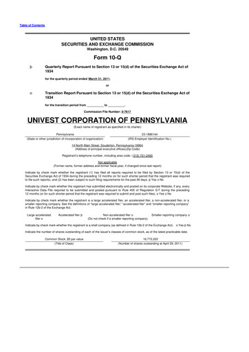 Vorschaubild Univest Financial Corporation 10-Q Quartalsbericht  