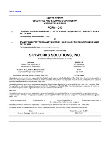 Thumbnail Skyworks Solutions
 10-Q Quarterly Report FY2011 