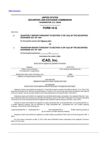 Thumbnail iCAD 10-Q Quarterly Report FY 