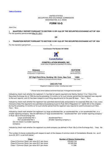 Thumbnail Constellation Brands 10-Q Quarterly Report FY2012 