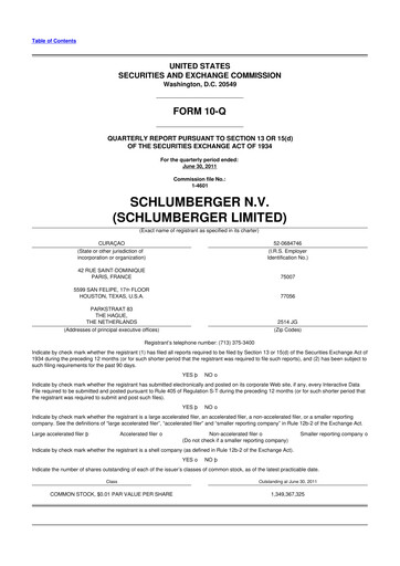 Thumbnail SLB (Schlumberger) 10-Q Quarterly Report FY2011 
