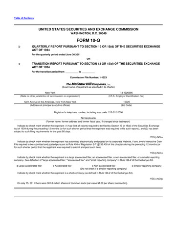 Thumbnail S&P Global 10-Q Quarterly Report FY2011 